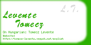 levente tomecz business card